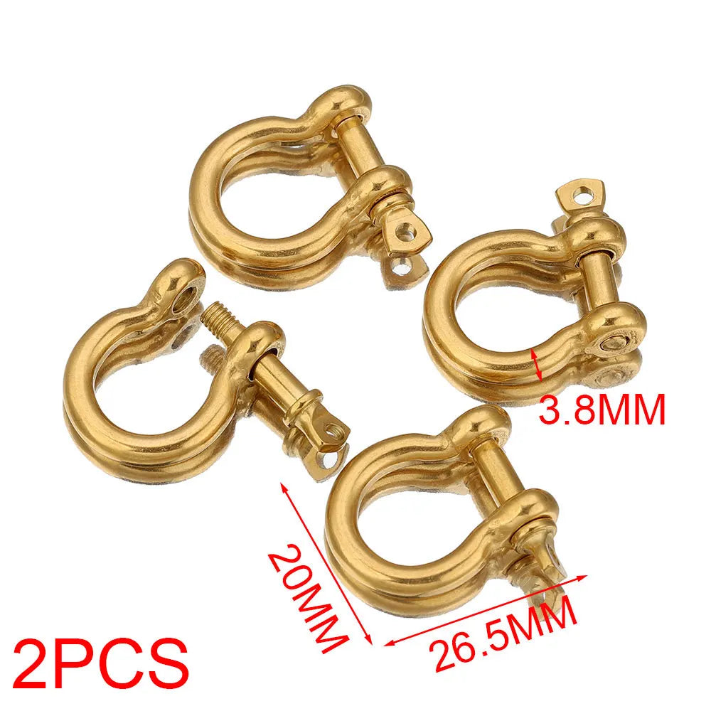 2pcs Stainless Steel Clasps Gold U Shape Screw Shackles Clasp Hook Parts Connectors Bag Necklace for DIY Jewelry Making Supplies