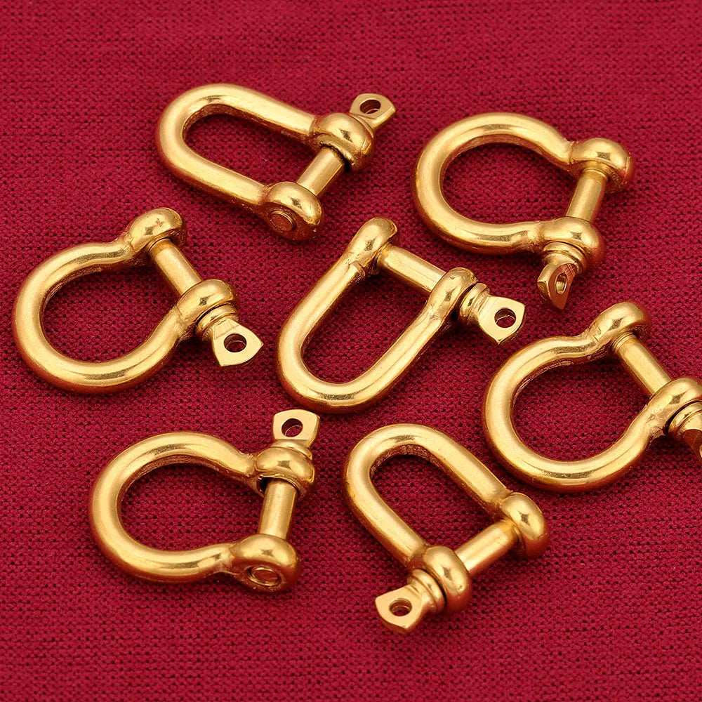 2pcs Stainless Steel Clasps Gold U Shape Screw Shackles Clasp Hook Parts Connectors Bag Necklace for DIY Jewelry Making Supplies