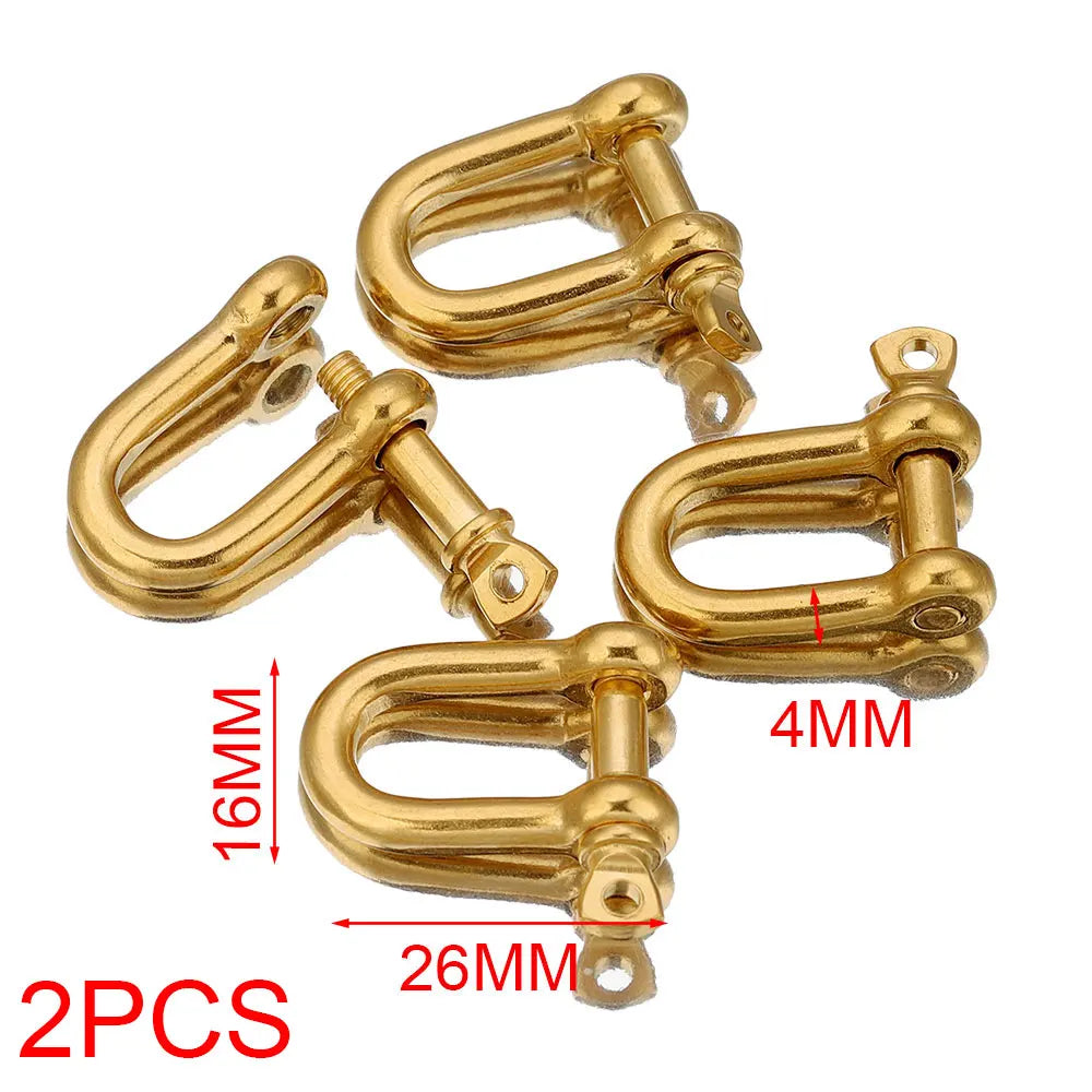 2pcs Stainless Steel Clasps Gold U Shape Screw Shackles Clasp Hook Parts Connectors Bag Necklace for DIY Jewelry Making Supplies
