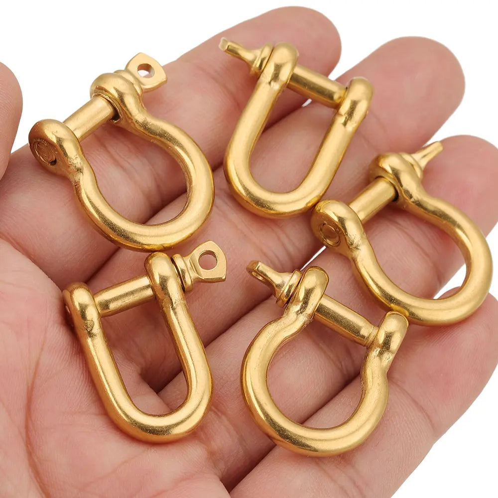 2pcs Stainless Steel Clasps Gold U Shape Screw Shackles Clasp Hook Parts Connectors Bag Necklace for DIY Jewelry Making Supplies