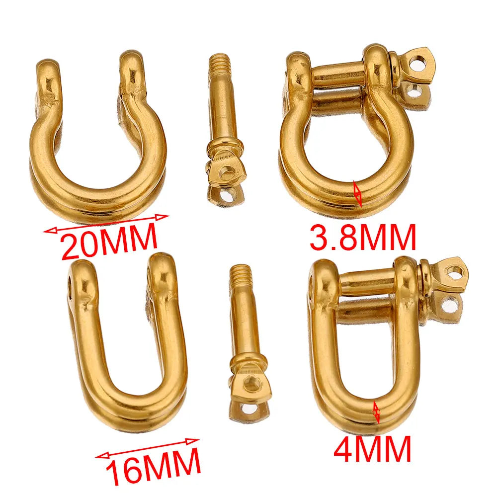 2pcs Stainless Steel Clasps Gold U Shape Screw Shackles Clasp Hook Parts Connectors Bag Necklace for DIY Jewelry Making Supplies