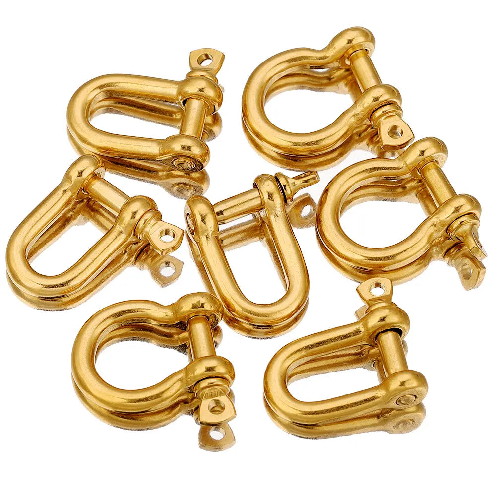 2pcs Stainless Steel Clasps Gold U Shape Screw Shackles Clasp Hook Parts Connectors Bag Necklace for DIY Jewelry Making Supplies