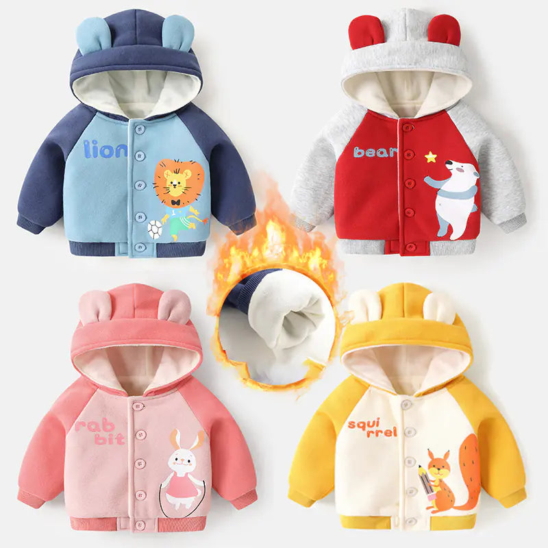 Baby Fleece Hooded Jacket for Boys and Girls Winter