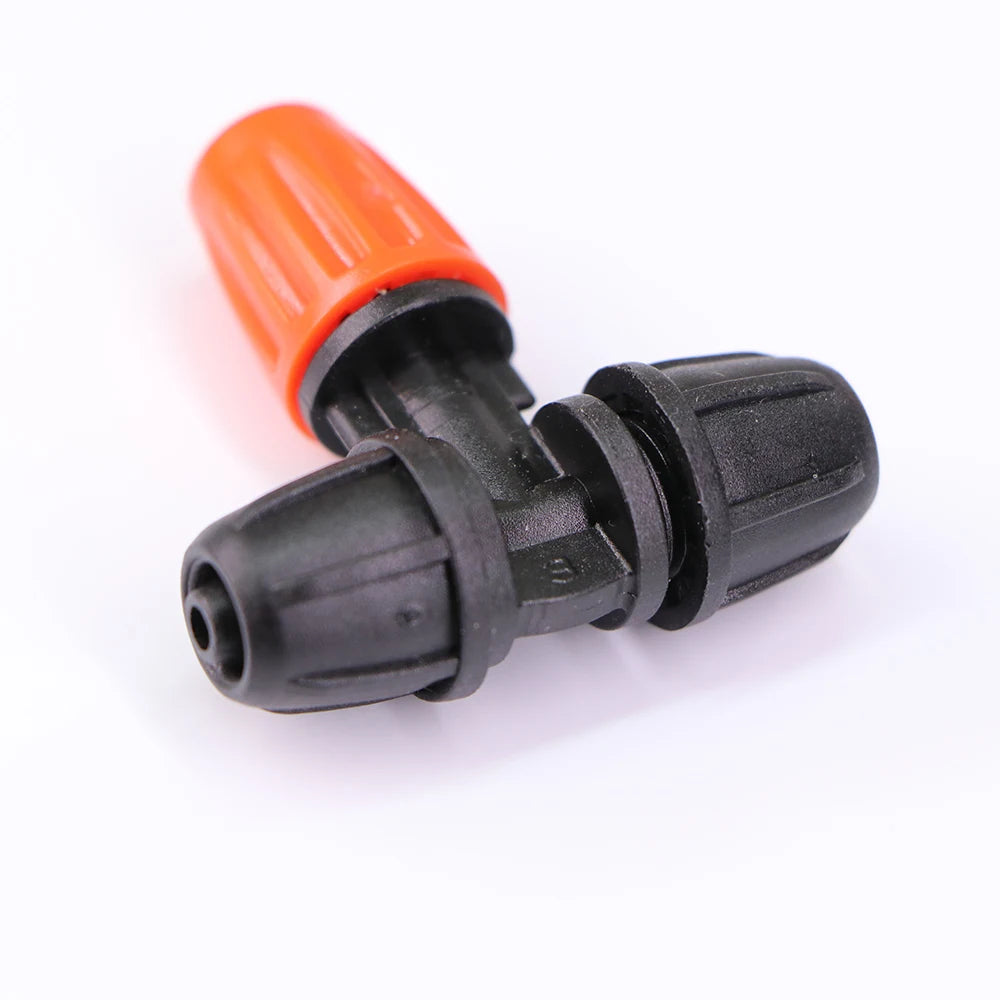 15PCS 1/4"Garden Hose Misting Nozzle with Lock Cap for Greenhouse 4/7mm Hose Irrigation Sprinkler Prevent Tubeing Slip Sprayer