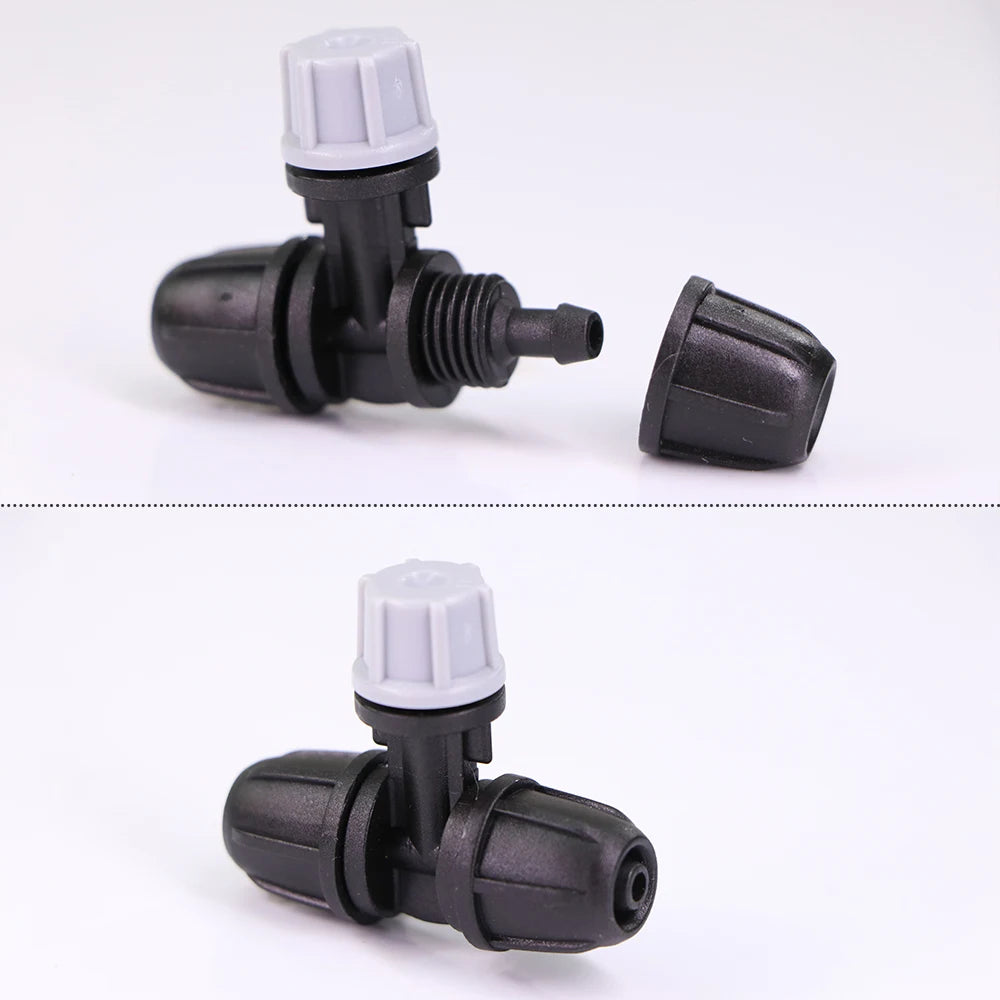 15PCS 1/4"Garden Hose Misting Nozzle with Lock Cap for Greenhouse 4/7mm Hose Irrigation Sprinkler Prevent Tubeing Slip Sprayer
