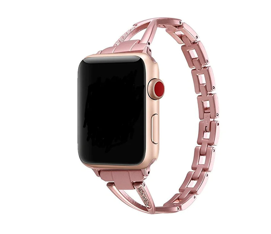 Apple Watch Band X-Type Stainless Steel with Diamonds